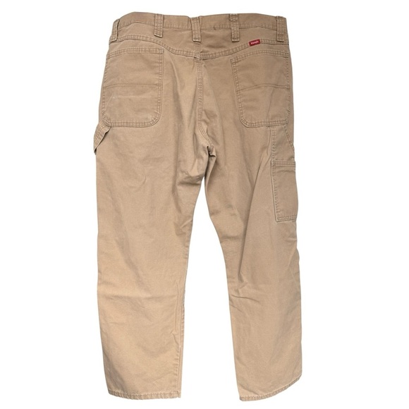 Wrangle Carpenter Cargo Pants Size 38 x 30 Tan Brown Cotton Workwear Utility - Picture 2 of 6
